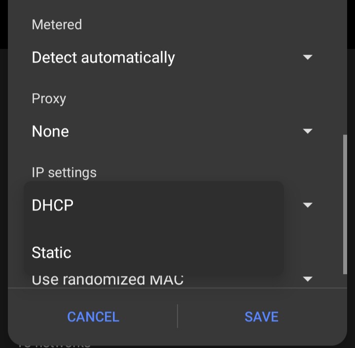 Android set static IP